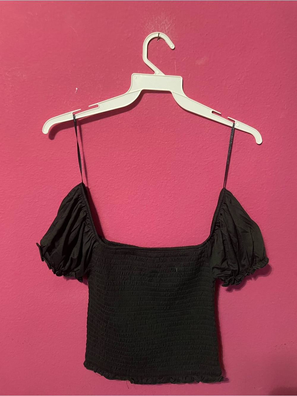 Black Puff Sleeve Classic Off-Shoulder Style